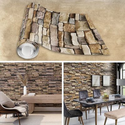 Самозалепващи се тапети с 3D ефект на камък | WALLCORWRAP