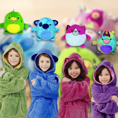 Мека играчка 3 в 1 (възглавница, одеяло и суитчър с качулка) | PILLOWPET