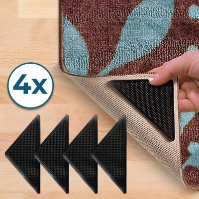 4x Самозалепващи противоплъзгащи подложки за килими | CARPETSTOP
